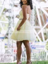 A-line Halter Tulle Short/Mini Homecoming Dresses With Beading Appliques Lace #Favs020108958