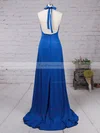 Sheath/Column V-neck Jersey Sweep Train Split Front Prom Dresses #Favs020103559