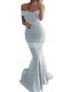 Trumpet/Mermaid Off-the-shoulder Silk-like Satin Sweep Train Prom Dresses #Favs020104890
