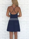 A-line V-neck Stretch Crepe Short/Mini Homecoming Dresses #Favs020109166