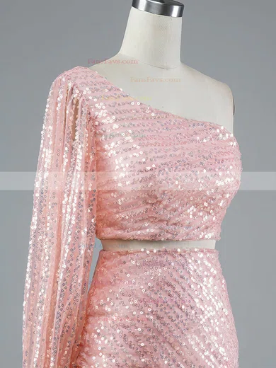 Sheath/Column One Shoulder Sequined Short/Mini Homecoming Dresses With Beading #Favs020108976