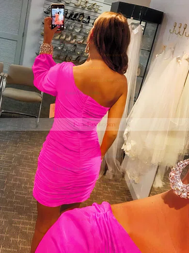 Sheath/Column One Shoulder Jersey Short/Mini Homecoming Dresses #Favs020109172