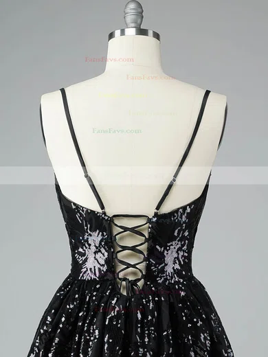 A-line V-neck Tulle Short/Mini Homecoming Dresses #Favs020108978