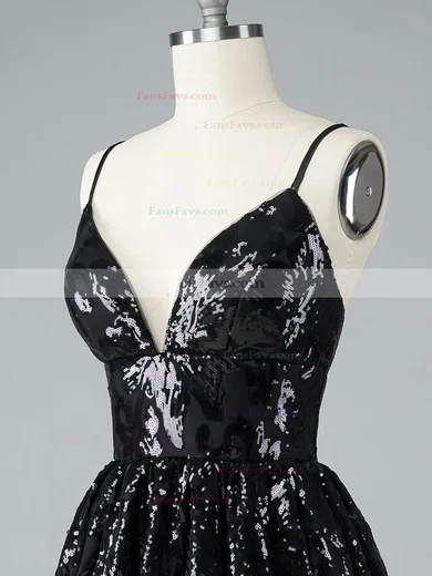 A-line V-neck Tulle Short/Mini Homecoming Dresses #Favs020108978