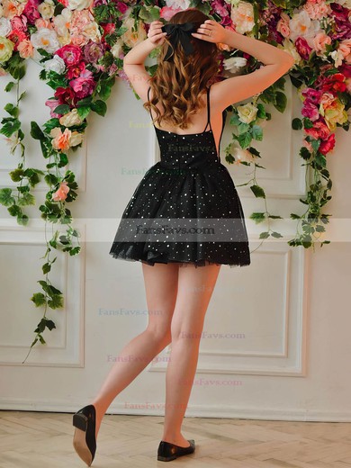 A-line Scoop Neck Tulle Short/Mini Homecoming Dresses With Beading #Favs020108983