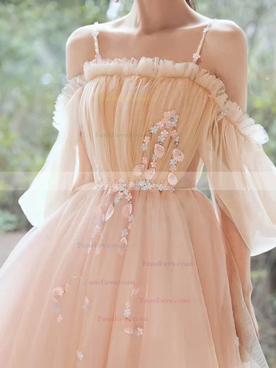 A-line Off-the-shoulder Tulle Knee-length Homecoming Dresses With Flower(s) #Favs020108997