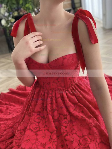 A-line Sweetheart Lace Ankle-length Homecoming Dresses With Pockets #Favs020109454