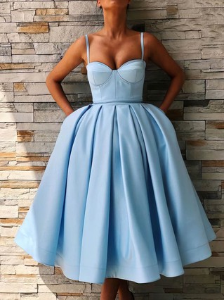 Ball Gown Sweetheart Satin Tea-length Homecoming Dresses #Favs020109197 Ball Gown Sweetheart Satin Tea-length Homecoming Dresses #Favs020109197