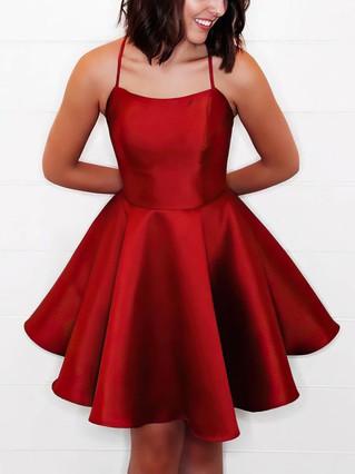 A-line Square Neckline Satin Short/Mini Homecoming Dresses #Favs020109199 A-line Square Neckline Satin Short/Mini Homecoming Dresses #Favs020109199