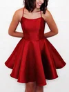 A-line Square Neckline Satin Short/Mini Homecoming Dresses #Favs020109199