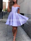A-line Off-the-shoulder Satin Short/Mini Homecoming Dresses #Favs020109227