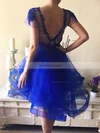 A-line Scoop Neck Tulle Short/Mini Homecoming Dresses With Lace Appliques Lace #Favs020109056