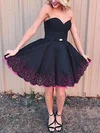 A-line Sweetheart Satin Knee-length Homecoming Dresses With Sashes / Ribbons #Favs020109259