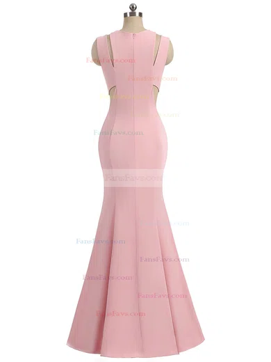 Trumpet/Mermaid Scoop Neck Silk-like Satin Sweep Train Prom Dresses #Favs020105015