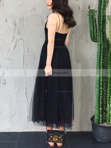 A-line V-neck Tulle Tea-length Homecoming Dresses #Favs020109294