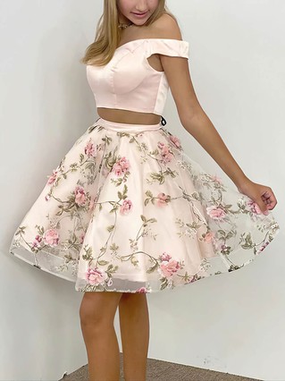A-line Off-the-shoulder Satin Tulle Short/Mini Homecoming Dresses #Favs020109099 A-line Off-the-shoulder Satin Tulle Short/Mini Homecoming Dresses #Favs020109099