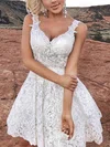 A-line V-neck Lace Short/Mini Homecoming Dresses With Lace #Favs020109106