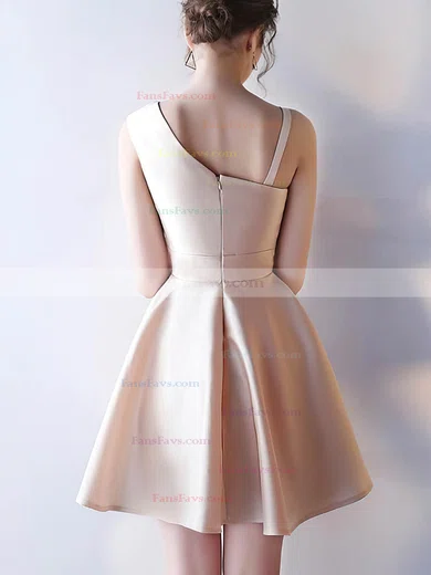 A-line V-neck Satin Short/Mini Homecoming Dresses With Sashes / Ribbons #Favs020109114