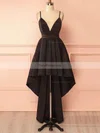 A-line V-neck Silk-like Satin Asymmetrical Homecoming Dresses #Favs020109320