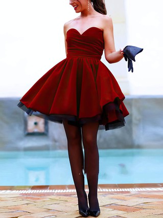 A-line Sweetheart Satin Tulle Short/Mini Homecoming Dresses #Favs020109373 A-line Sweetheart Satin Tulle Short/Mini Homecoming Dresses #Favs020109373