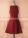 A-line V-neck Satin Short/Mini Homecoming Dresses With Sashes / Ribbons #Favs020109377