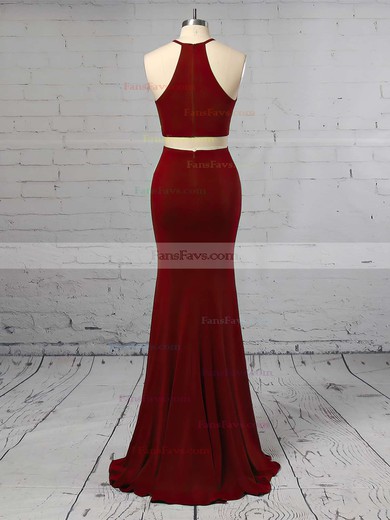 Sheath/Column Scoop Neck Jersey Floor-length Prom Dresses #Favs020105174