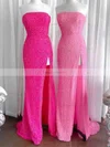 Trumpet/Mermaid Strapless Sequined Floor-length Split Front Prom Dresses #Favs020108012