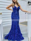 Trumpet/Mermaid V-neck Sequined Floor-length Prom Dresses #Favs020108005