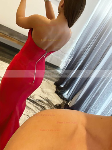 Trumpet/Mermaid Strapless Satin Sweep Train Split Front Prom Dresses #Favs020108022