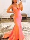 Trumpet/Mermaid V-neck Jersey Sweep Train Prom Dresses #Favs020108023
