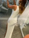 Sheath/Column One Shoulder Sequined Floor-length Split Front Prom Dresses #Favs020108038