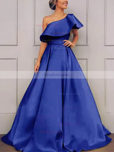 Princess One Shoulder Satin Floor-length Prom Dresses #Favs020108049