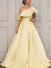 Princess One Shoulder Satin Floor-length Prom Dresses #Favs020108049