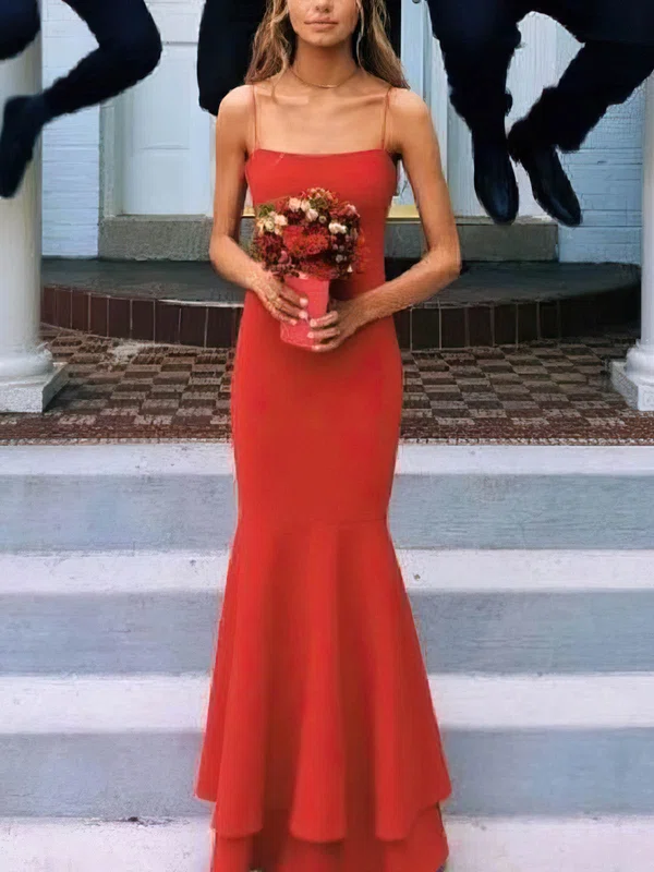Trumpet/Mermaid Square Neckline Stretch Crepe Floor-length Prom Dresses #Favs020108067