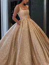 Ball Gown Square Neckline Glitter Floor-length Pockets Prom Dresses #Favs020108068