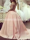Ball Gown Off-the-shoulder Satin Sweep Train Beading Prom Dresses #Favs020108158