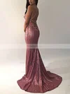 Trumpet/Mermaid V-neck Sequined Sweep Train Prom Dresses #Favs020108287
