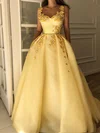 Ball Gown V-neck Organza Sweep Train Beading Prom Dresses #Favs020108293