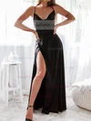 A-line Cowl Neck Silk-like Satin Ankle-length Split Front Prom Dresses #Favs020105283