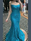 Trumpet/Mermaid Square Neckline Lace Sweep Train Beading Prom Dresses #Favs020108537