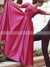 A-line Off-the-shoulder Silk-like Satin Sweep Train Flower(s) Prom Dresses #Favs020108541