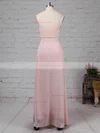Sheath/Column V-neck Chiffon Floor-length Split Front Prom Dresses #Favs020105326