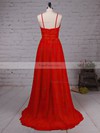 A-line Scoop Neck Lace Chiffon Sweep Train Split Front Prom Dresses #Favs020105340