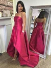 Princess Strapless Satin Asymmetrical Pockets Prom Dresses #Favs020105386