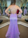 Trumpet/Mermaid V-neck Sequined Sweep Train Prom Dresses #Favs020108658