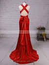 Trumpet/Mermaid V-neck Silk-like Satin Court Train Prom Dresses #Favs020103723