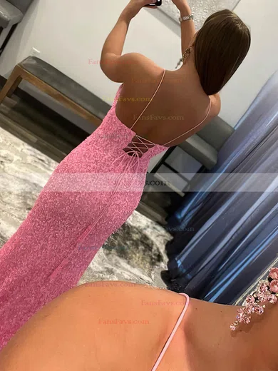 Sheath/Column V-neck Sequined Detachable Split Front Prom Dresses #Favs020108672