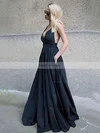 Ball Gown V-neck Satin Floor-length Pockets Prom Dresses #Favs020105455