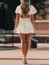 A-line V-neck Chiffon Short/Mini Homecoming Dresses With Ruffles #Favs020110406