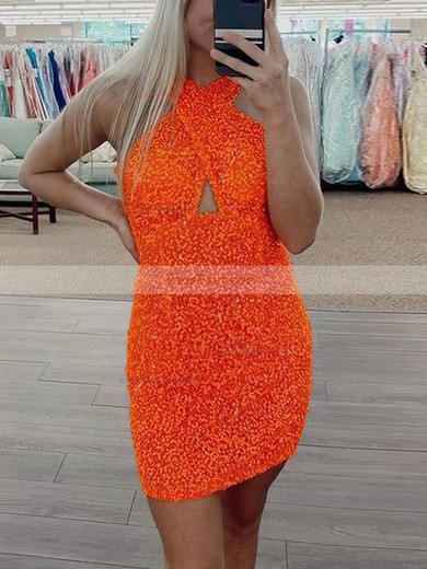 Sheath/Column V-neck Sequined Short/Mini Homecoming Dresses #Favs020110448